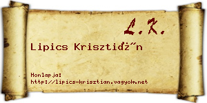 Lipics Krisztián névjegykártya
